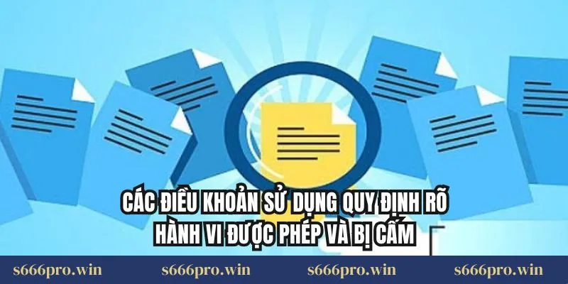Các điều khoản sử dụng quy định rõ hành vi được phép và bị cấm